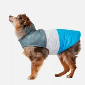 NEW! 32 Degrees Dog Jacket Puffer Vest  | Large | Color Block- Blue/White/Sage